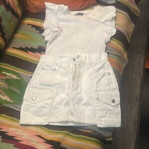 NWT . Denim Forum White Zara top free skirt Sz Top Sz Medium new